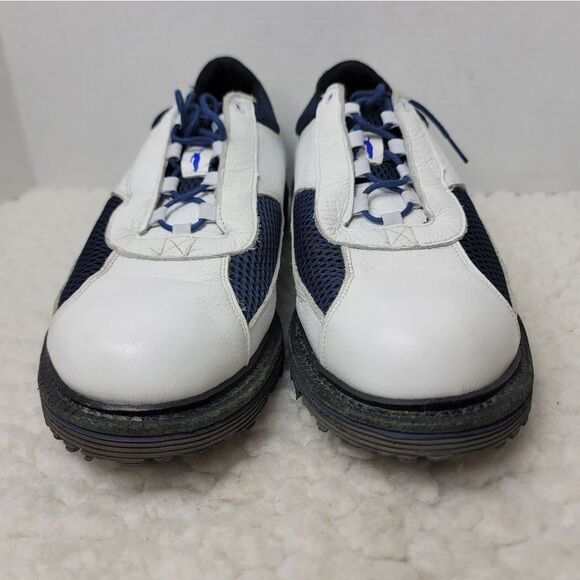 Allen Edmonds Jack Nicklaus Mens Golf Shoes size 11 White Navy Hybrid Spikeless